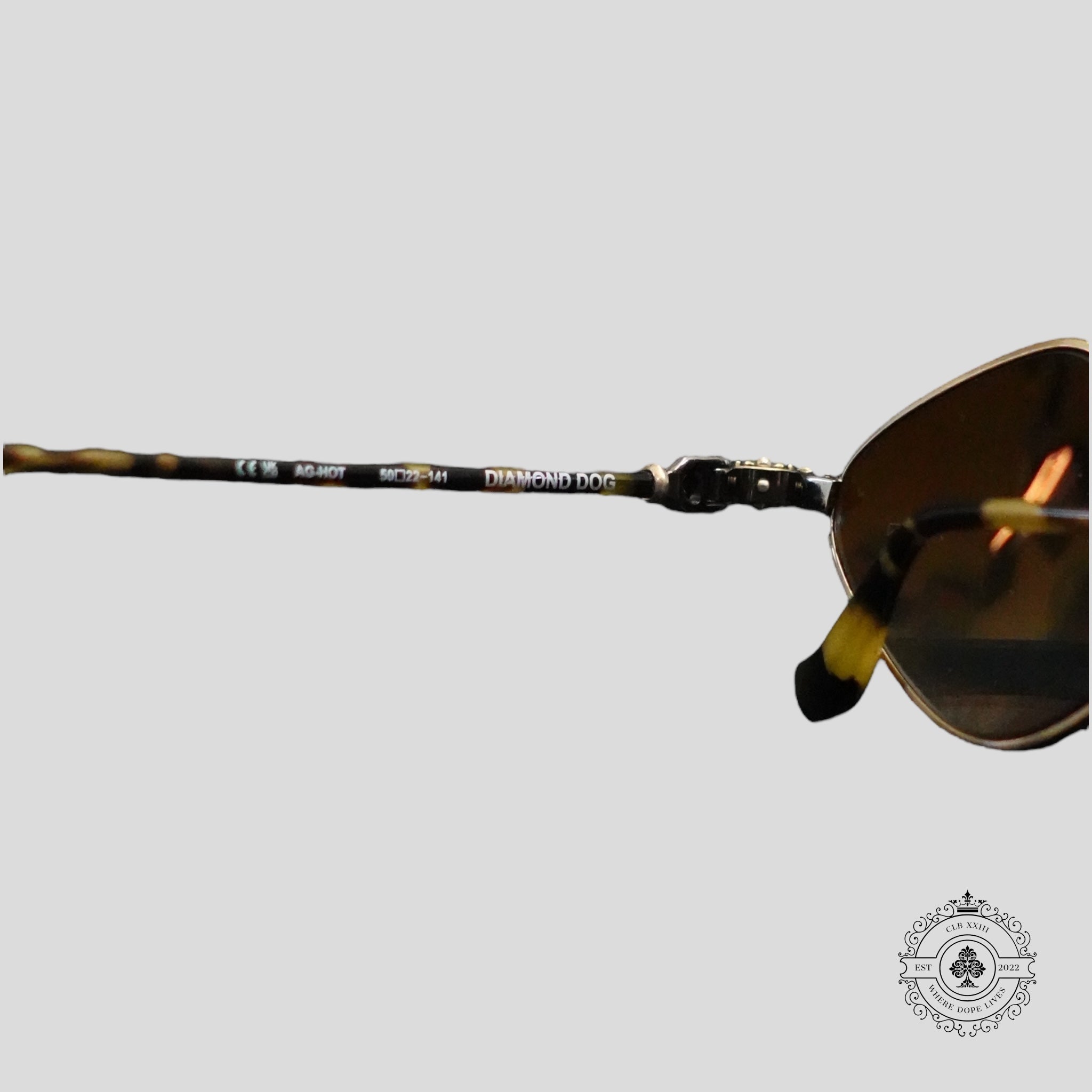 Lunettes de soleil Chrome Hearts Diamond Dog écaille de tortue