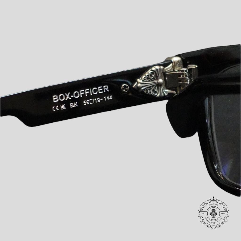 Lunettes Chrome Hearts Box Officer Noir/Argent