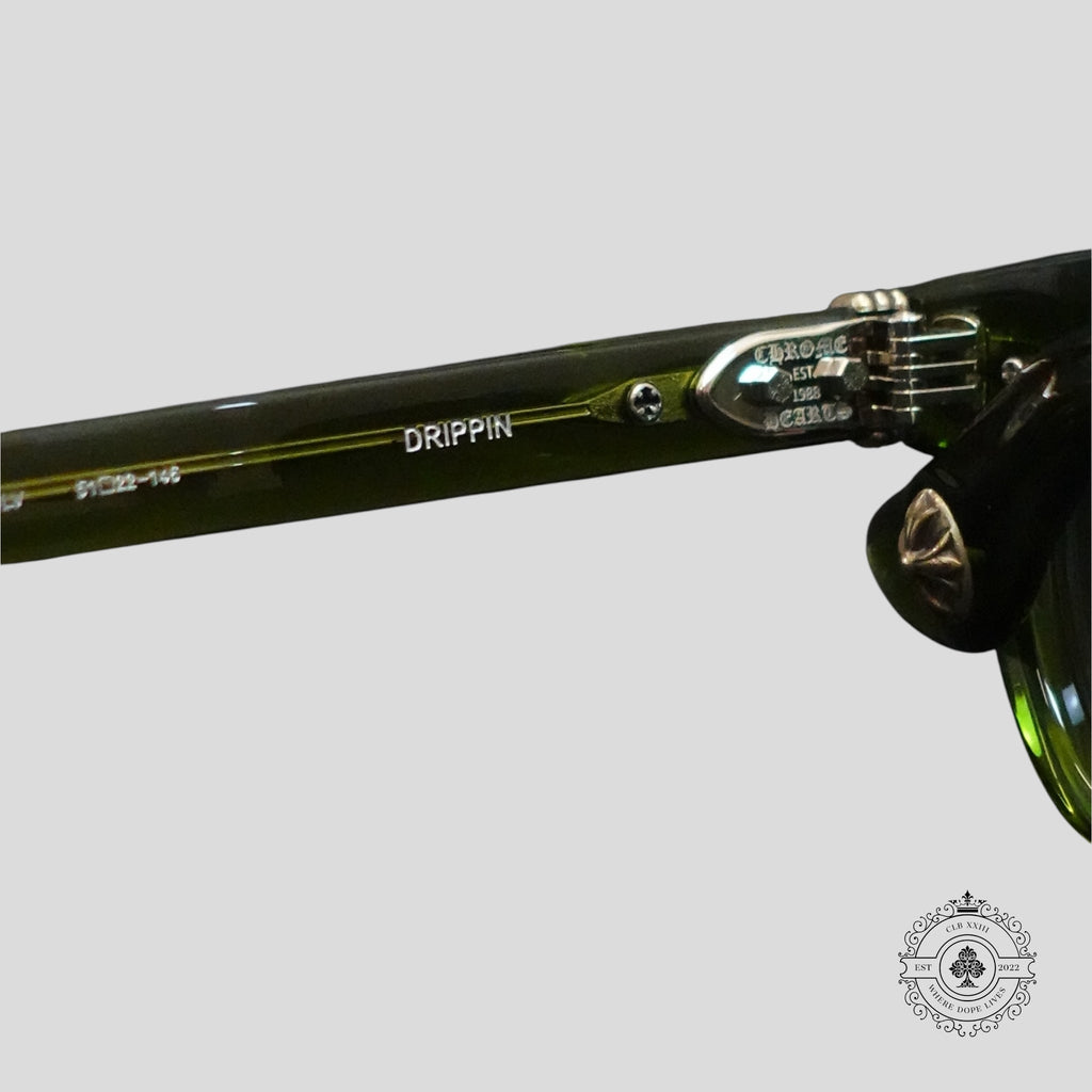 Lunettes Chrome Hearts Drippin Vertes/Argentées