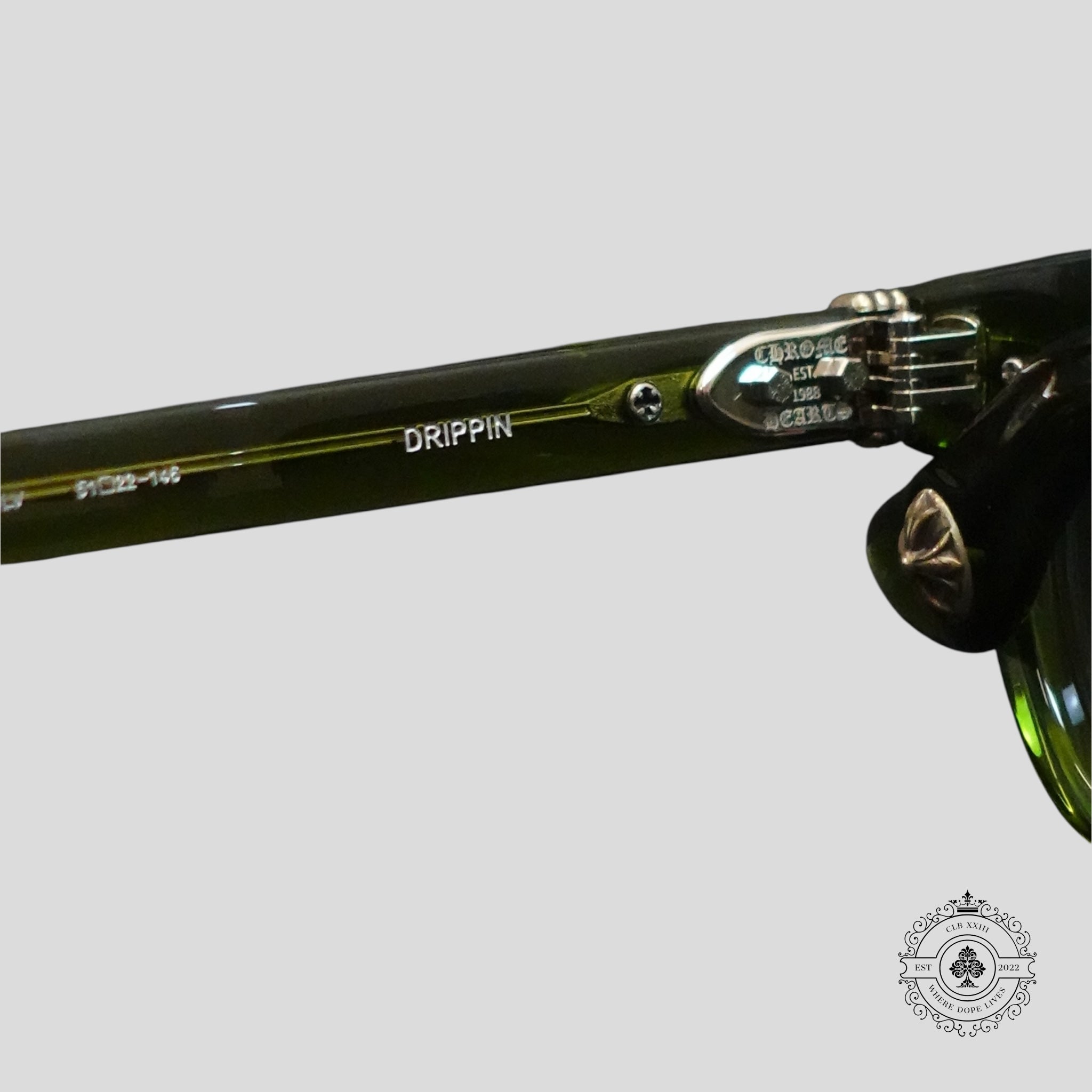 Lunettes Chrome Hearts Drippin Vertes/Argentées