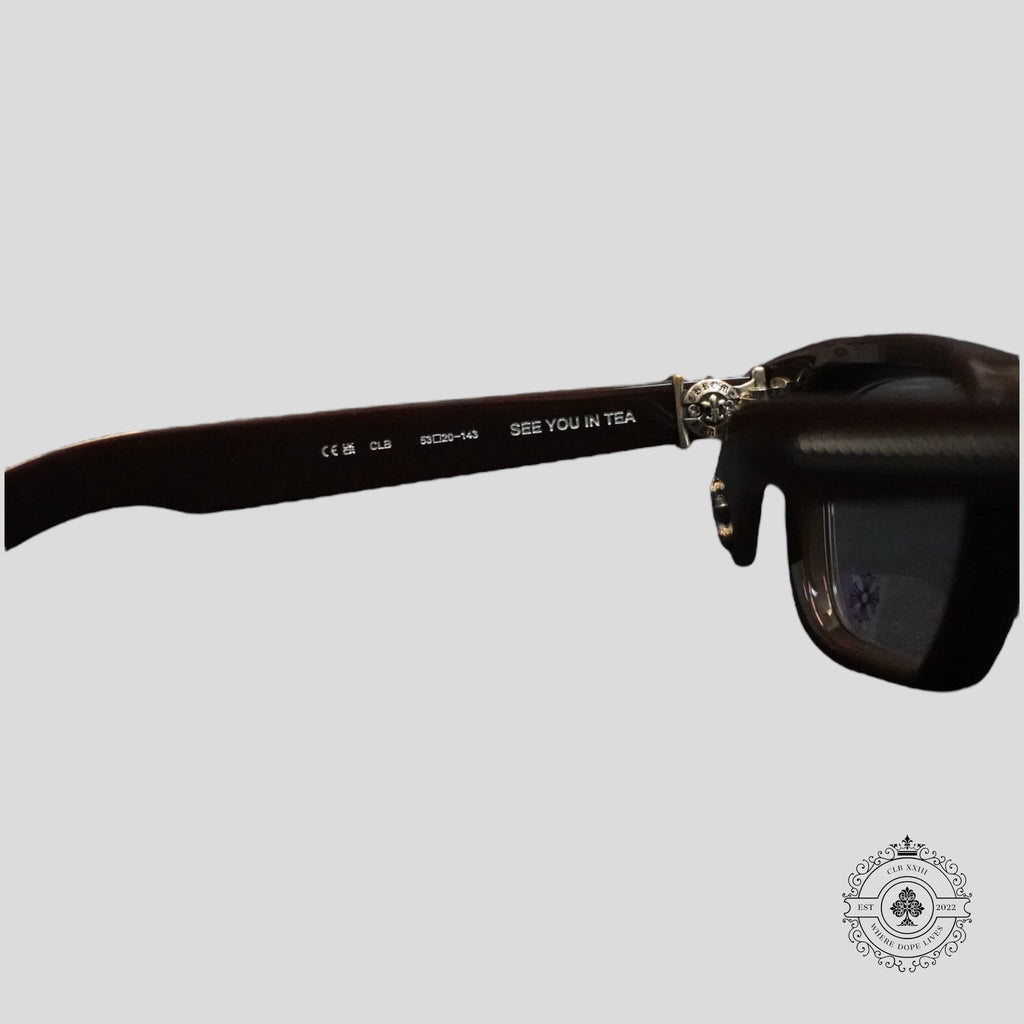Lunettes de soleil Chrome Hearts See You In Tea Marron/Argent