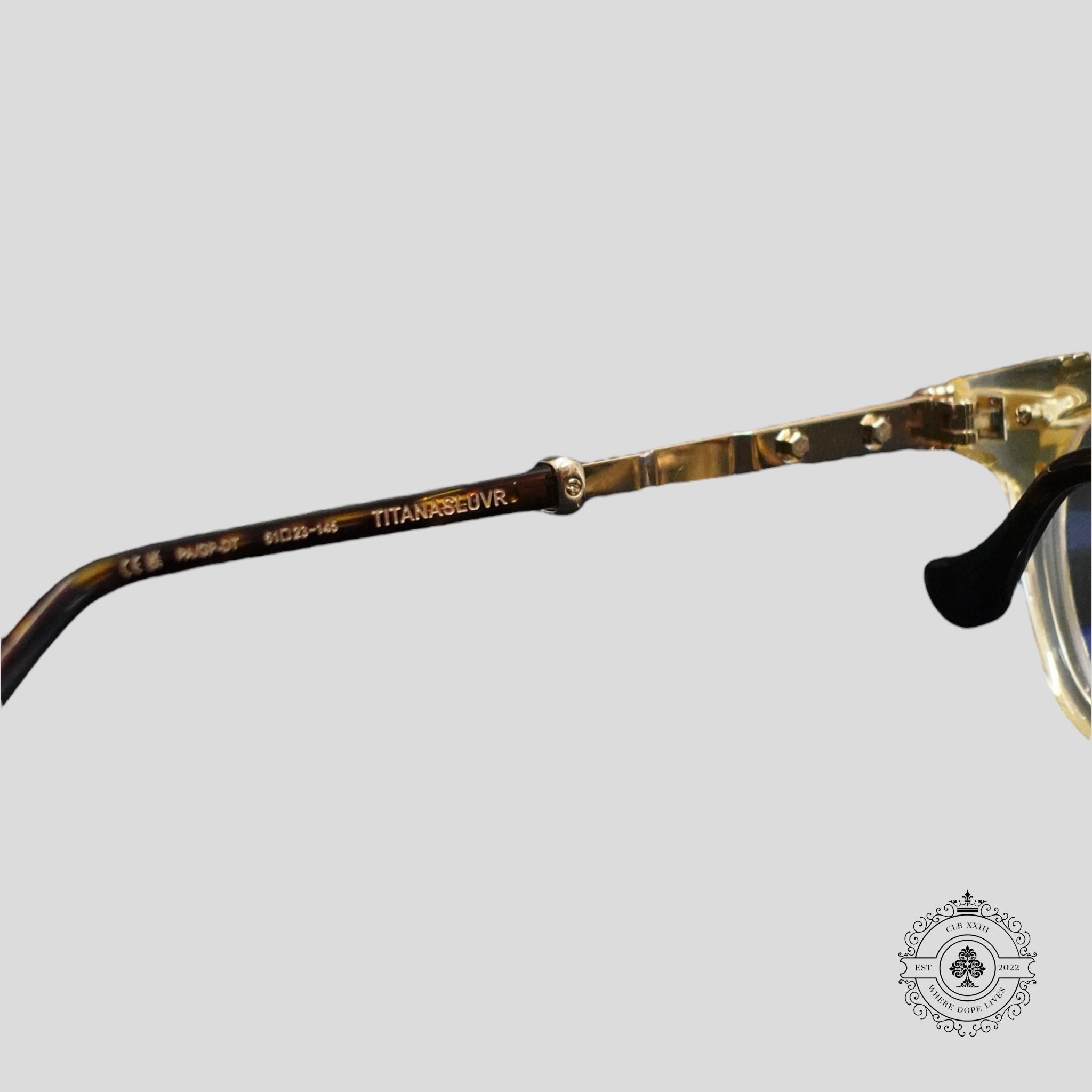 Lunettes Chrome Hearts Titanasluvr en écaille de tortue/doré