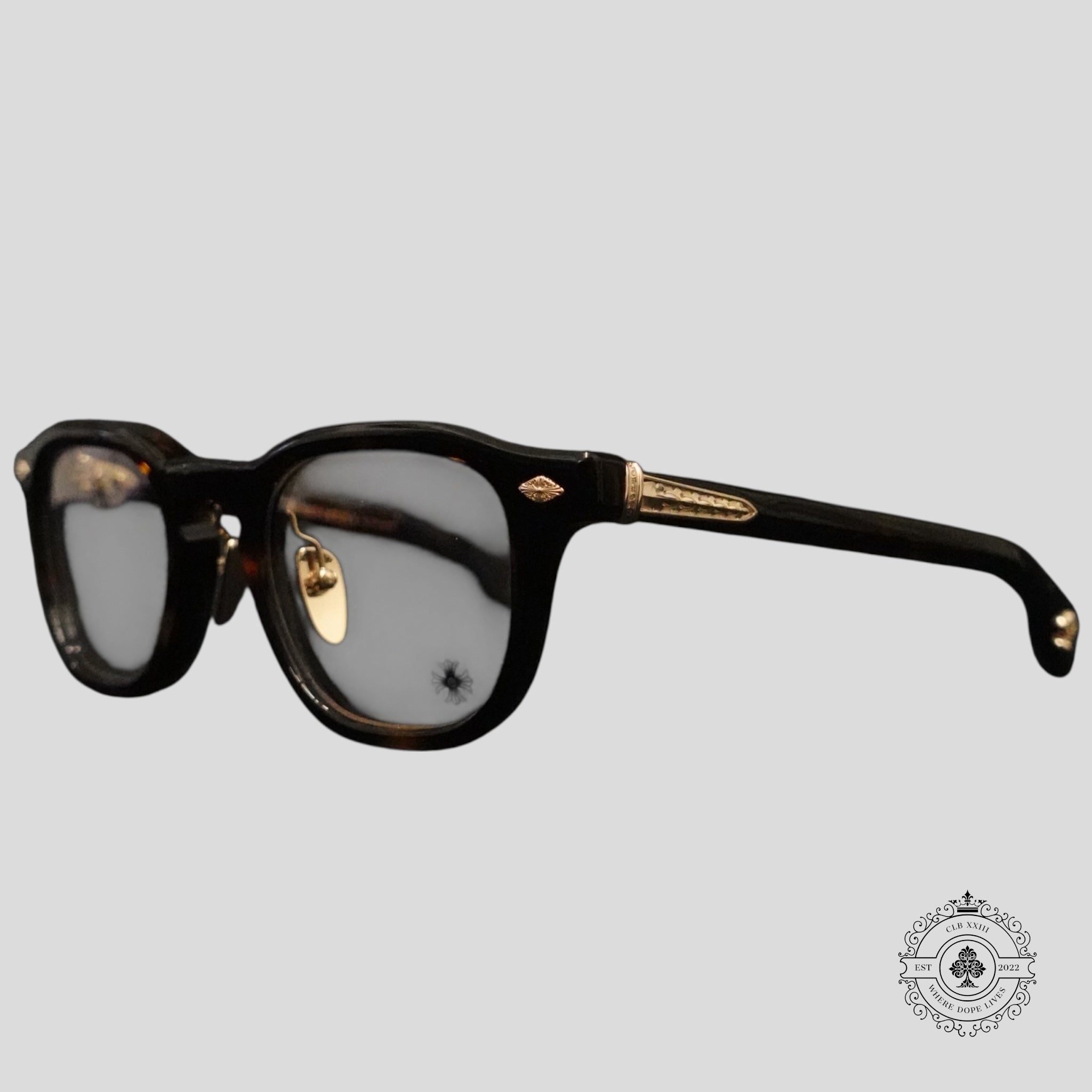 Lunettes de soleil Chrome Hearts Chirp Chirp-A en écaille de tortue/or
