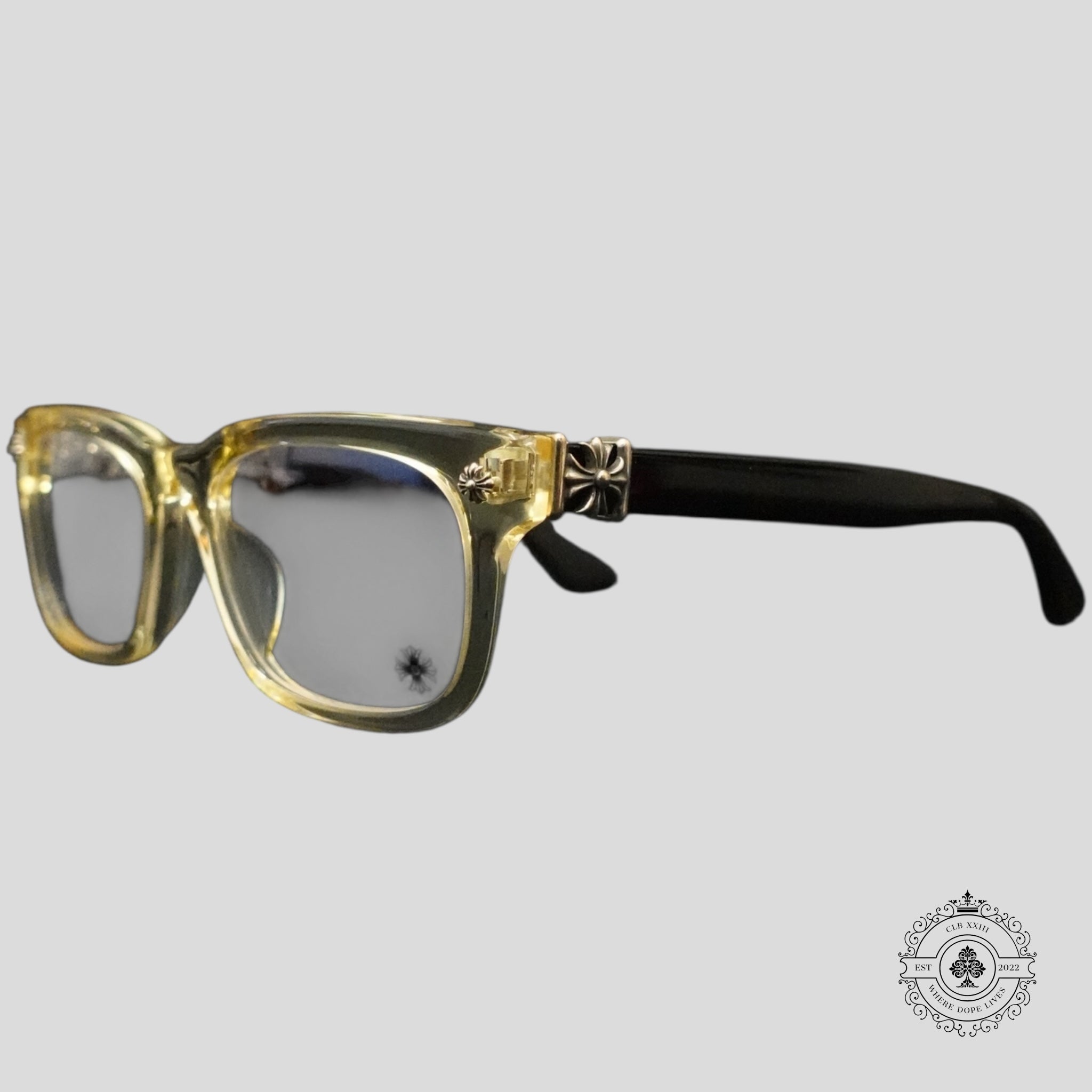 Lunettes Chrome Hearts Vagilante en écaille de tortue/argent