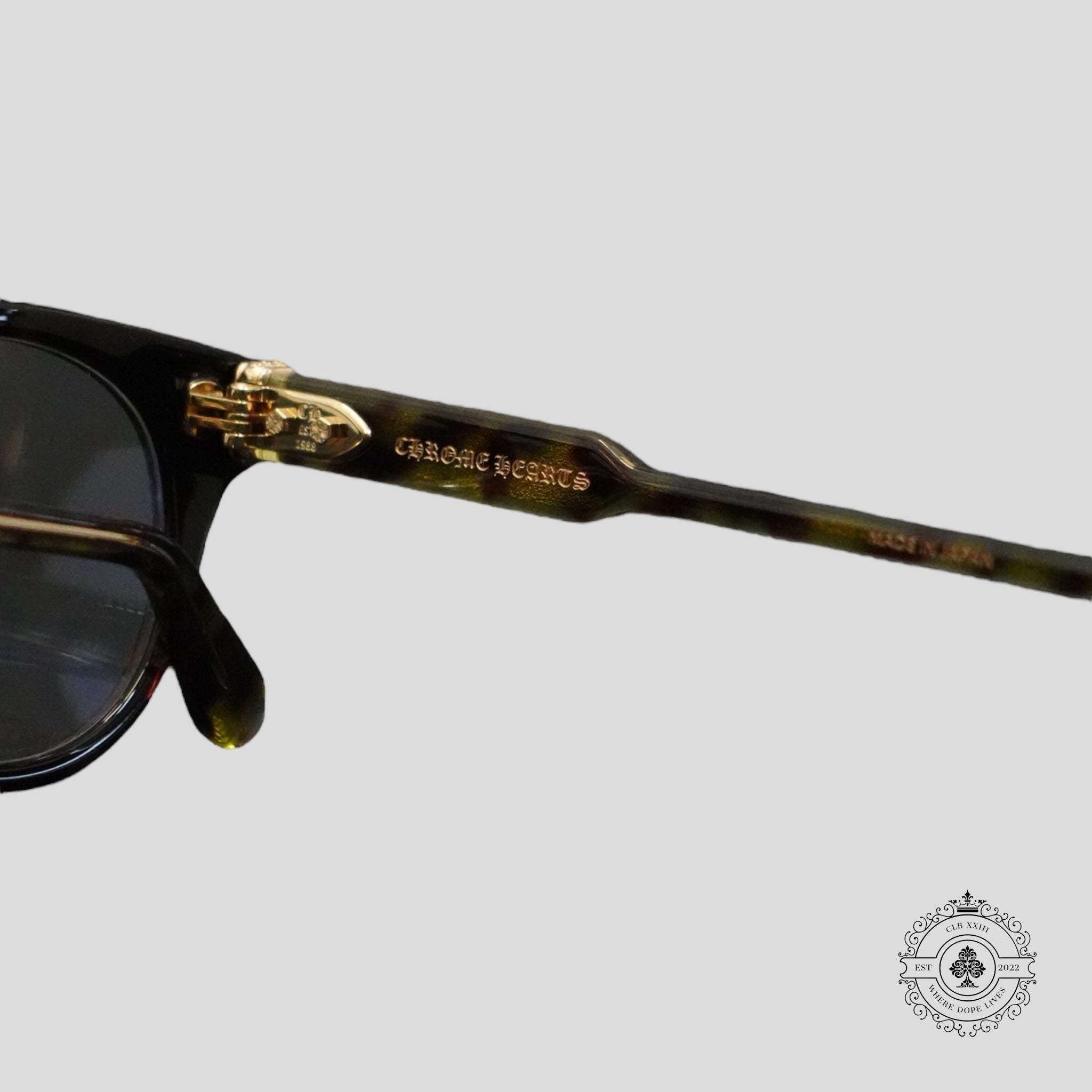 Lunettes Chrome Hearts Dingalonglinglong écaille de tortue/or