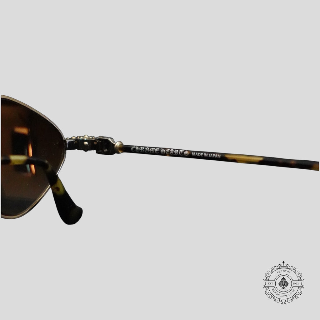 Lunettes de soleil Chrome Hearts Diamond Dog écaille de tortue