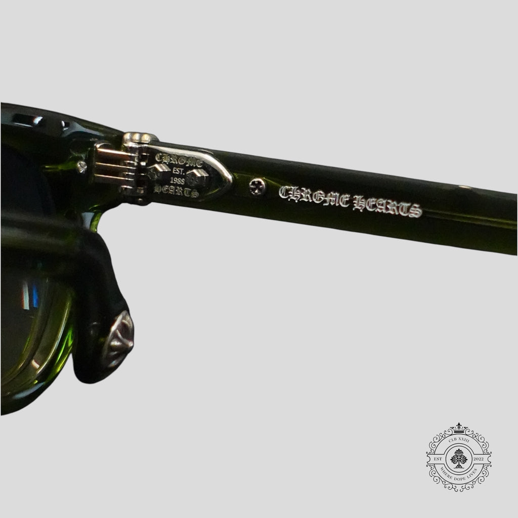 Lunettes Chrome Hearts Drippin Vertes/Argentées