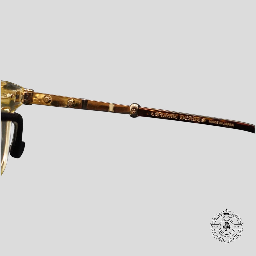 Lunettes Chrome Hearts Titanasluvr en écaille de tortue/doré