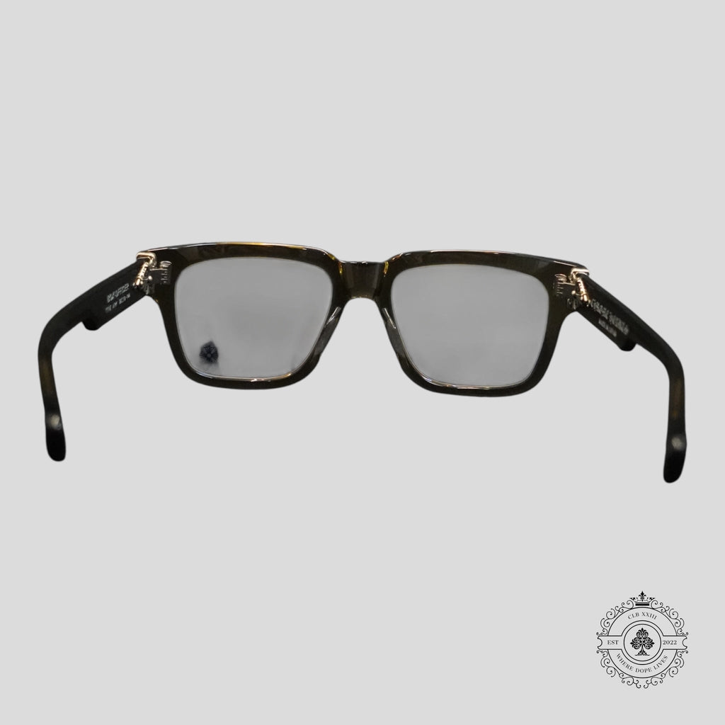Lunettes de soleil Chrome Hearts Box Officer en olive clair/argent