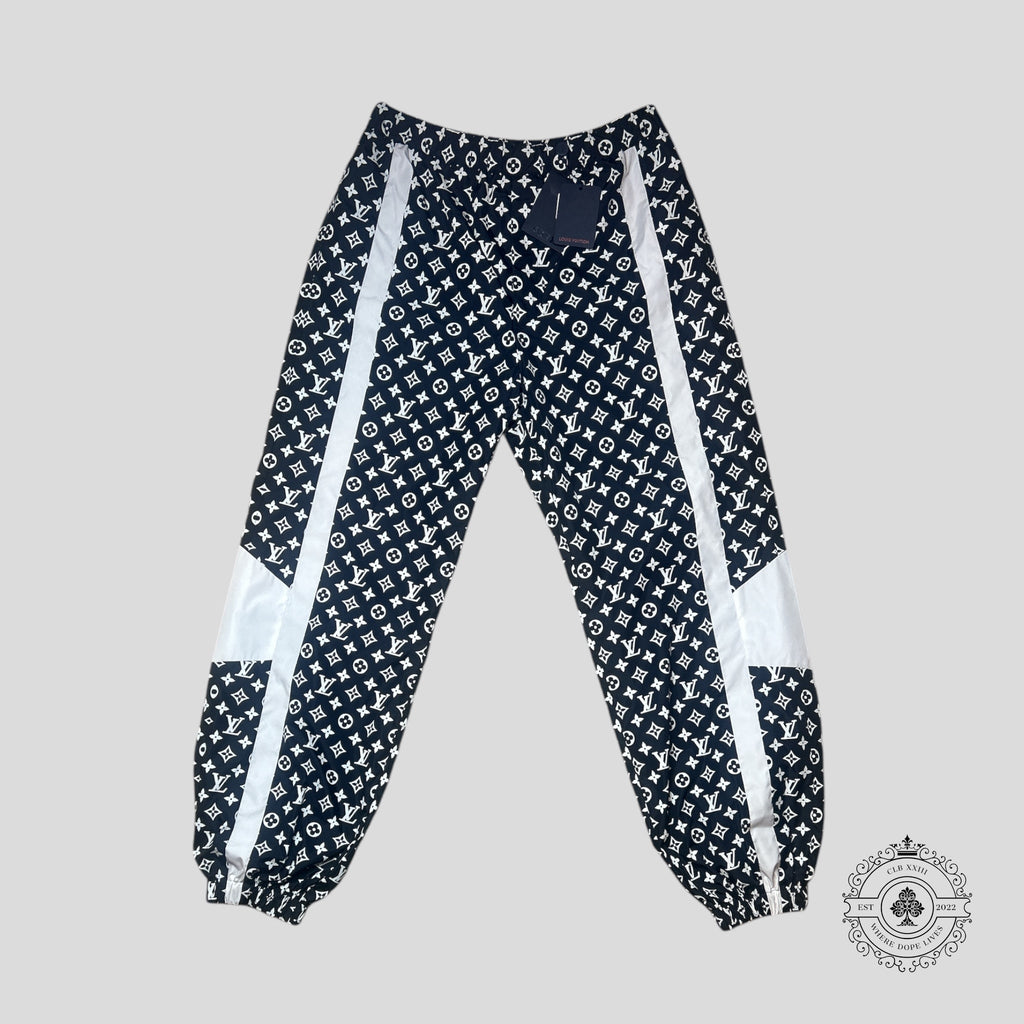 Pantalon de survêtement technique imprimé Monogram Louis Vuitton Noir/Blanc