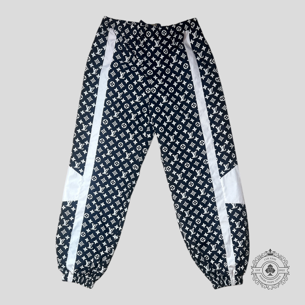 Pantalon de survêtement technique imprimé Monogram Louis Vuitton Noir/Blanc