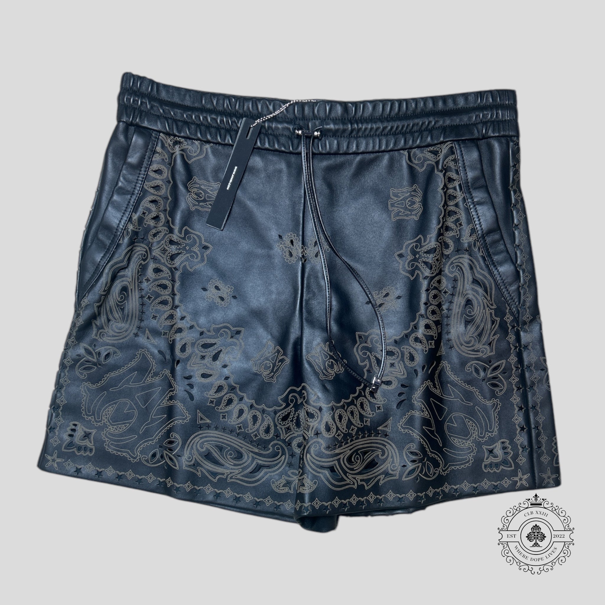 Short de boxe en cuir et bandana Amiri marron