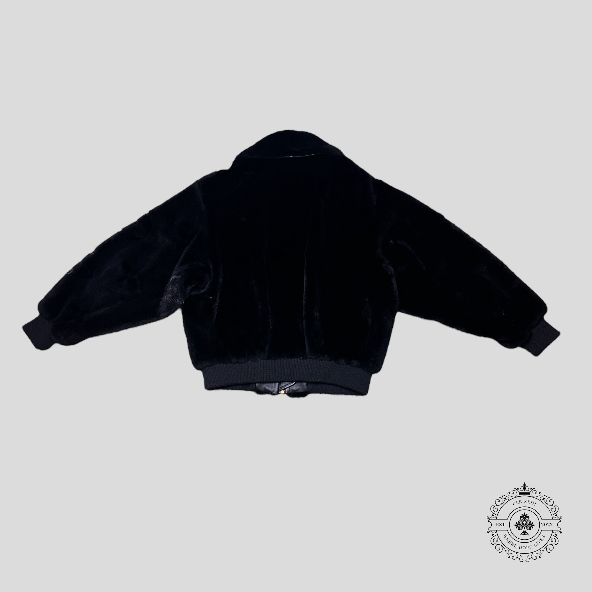 Blouson bomber Louis Vuitton Monogram en vison noir