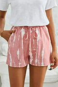 Shorts à cordon tie-dye | Short d'été bohème chic | Polyester