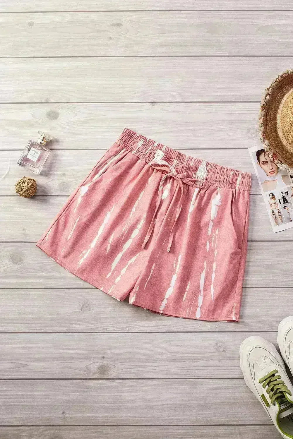 Shorts à cordon tie-dye | Short d'été bohème chic | Polyester