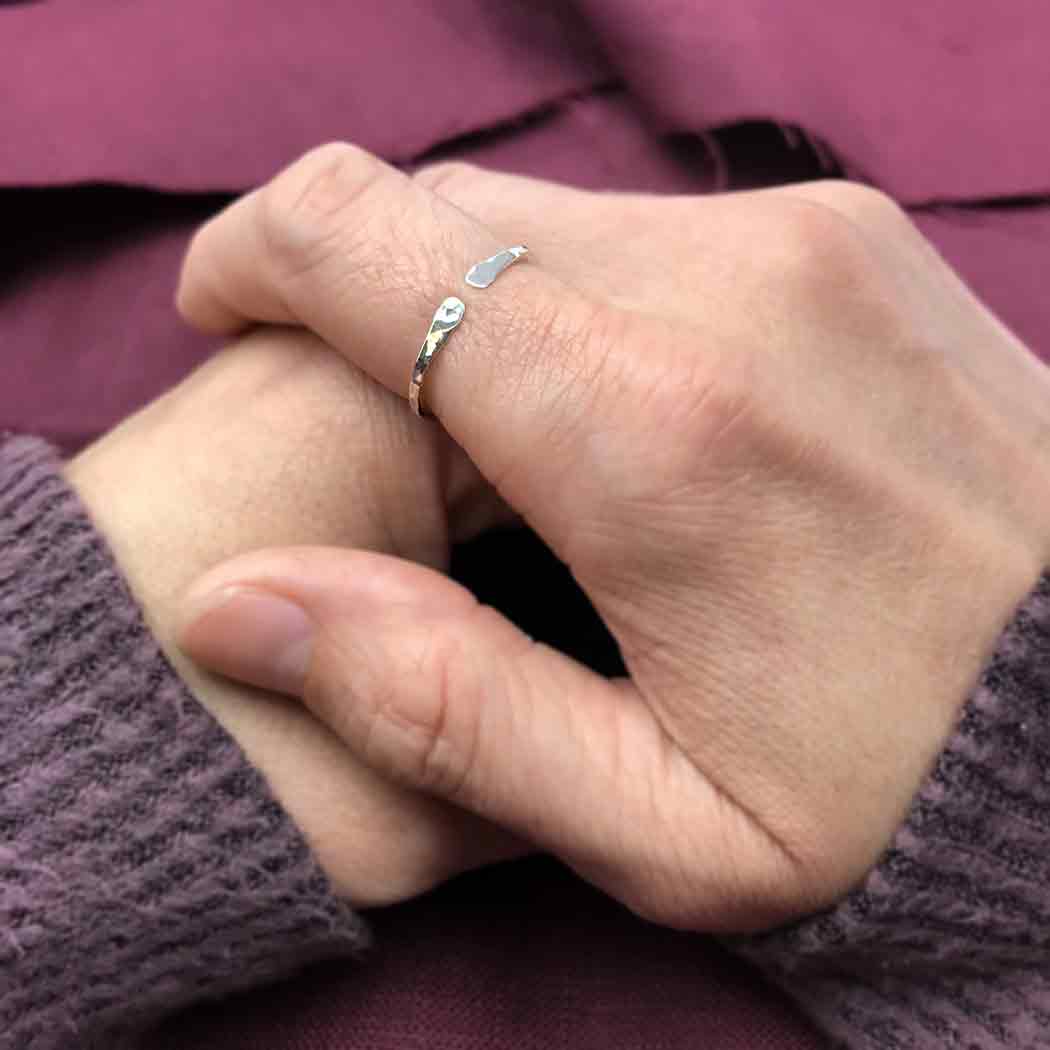 Bague marteau ajustable en argent sterling