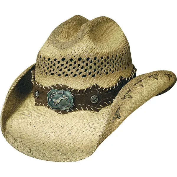 Chapeau de cowboy en paille malléable Bullhide Ride Em