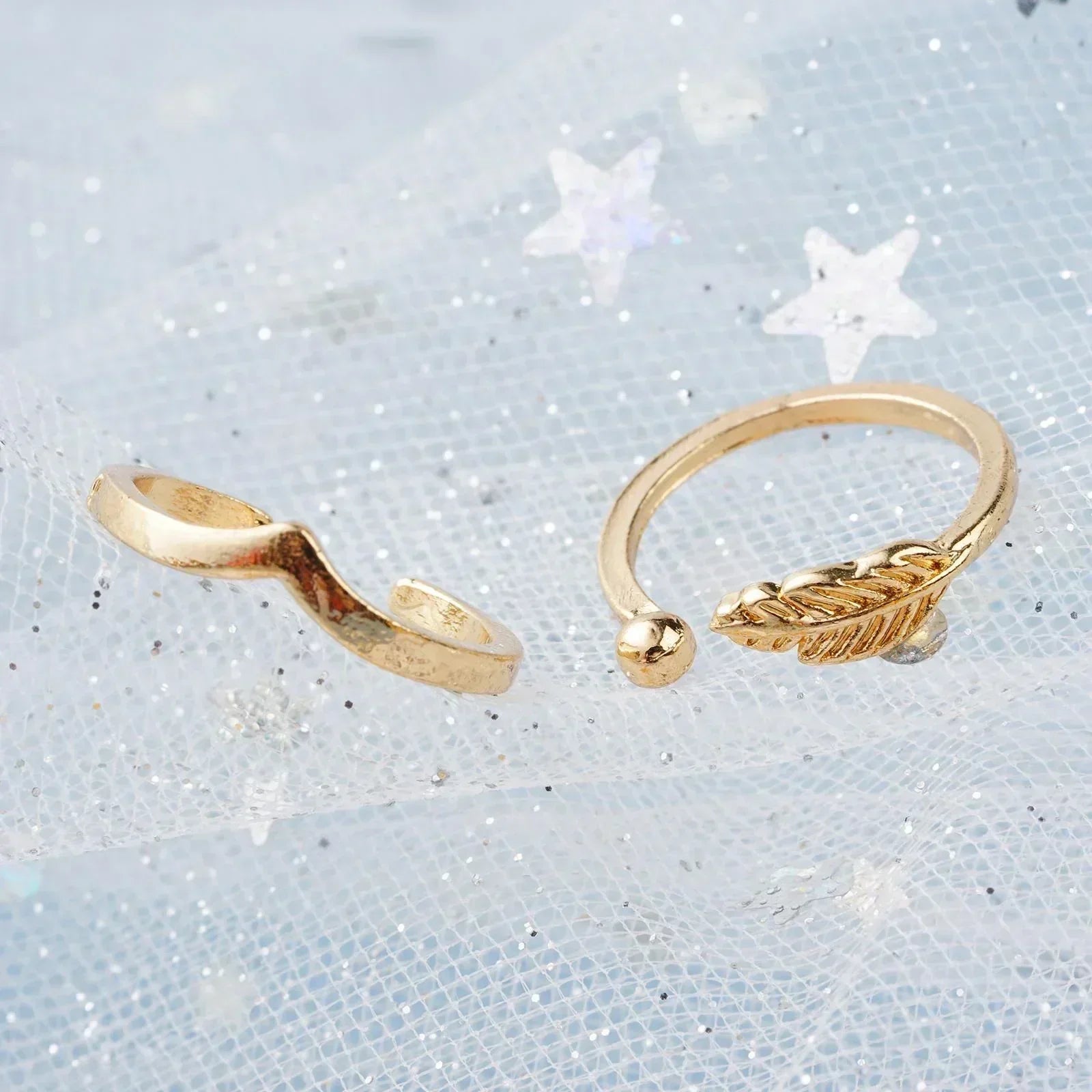 12 Bagues d'orteil ajustables pour femmes et filles, ensemble simple pour la plage, ouvert, bijoux mignons cœur, plume, été, pieds