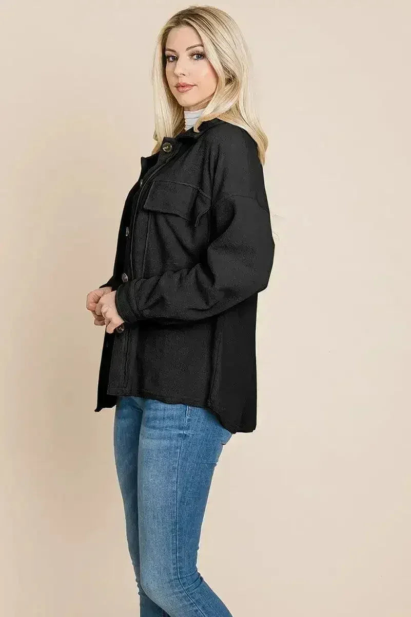 Veste polaire à revers boutonnée en Sherpa