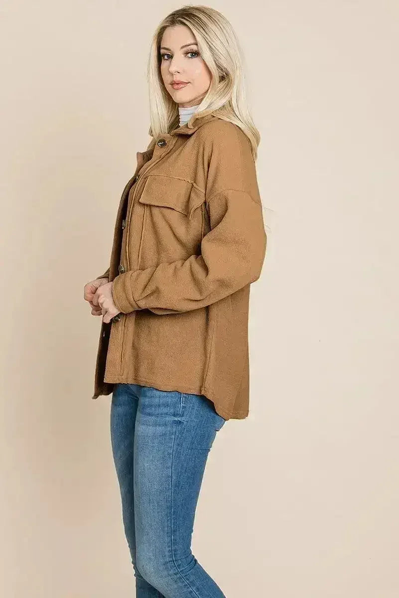 Veste polaire à revers boutonnée en Sherpa
