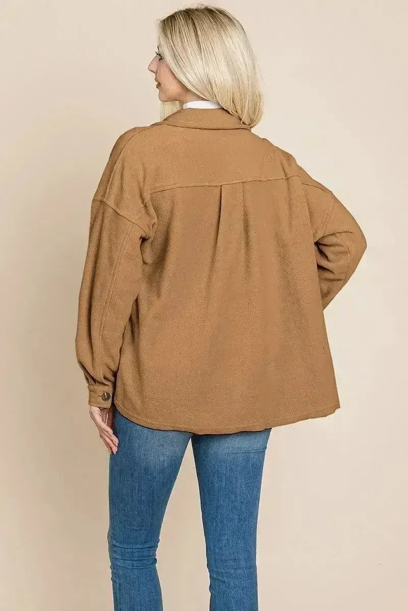 Veste polaire à revers boutonnée en Sherpa