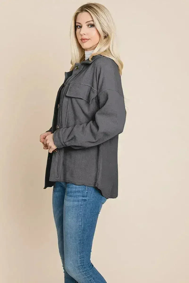 Veste polaire à revers boutonnée en Sherpa