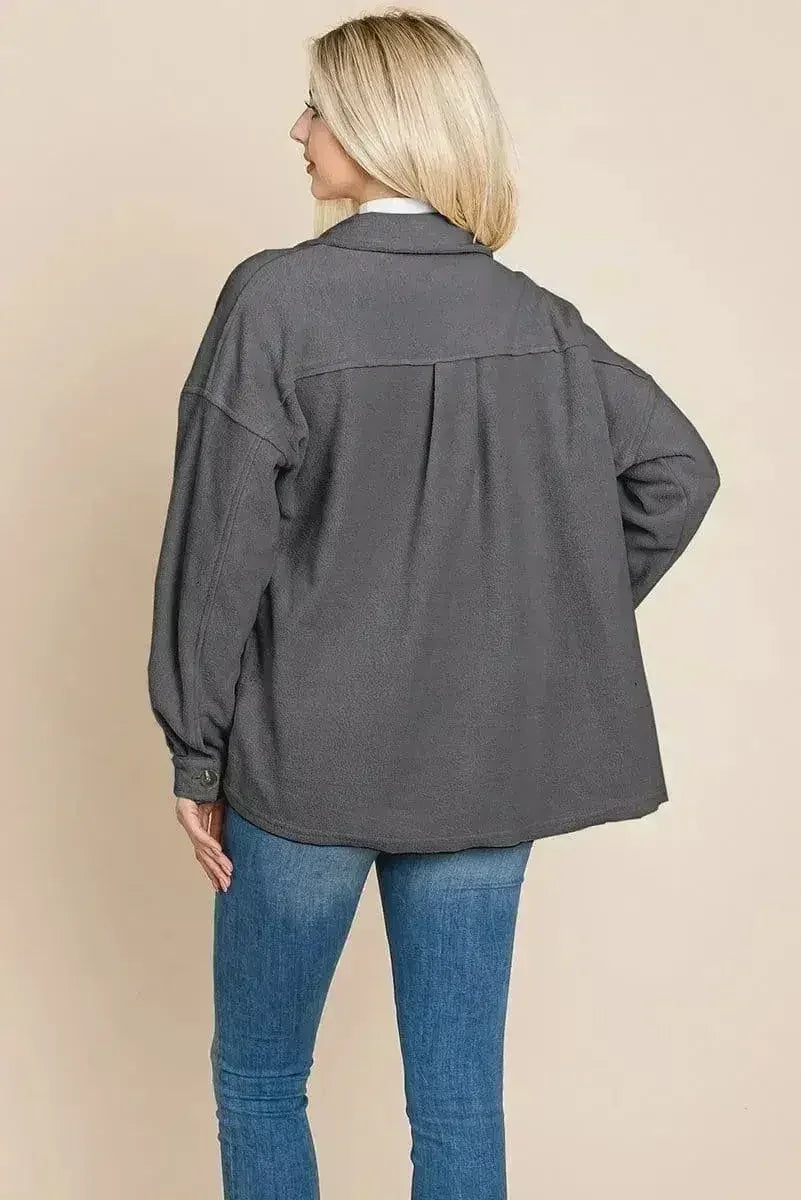 Veste polaire à revers boutonnée en Sherpa
