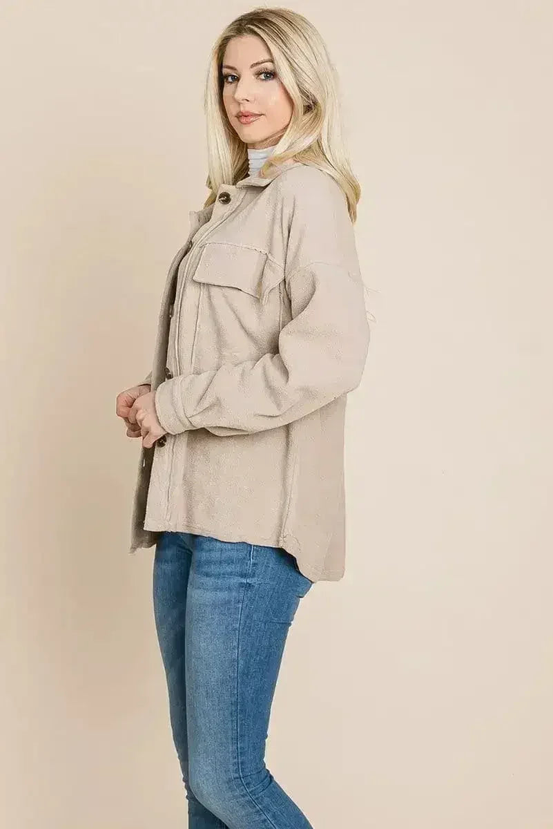 Veste polaire à revers boutonnée en Sherpa