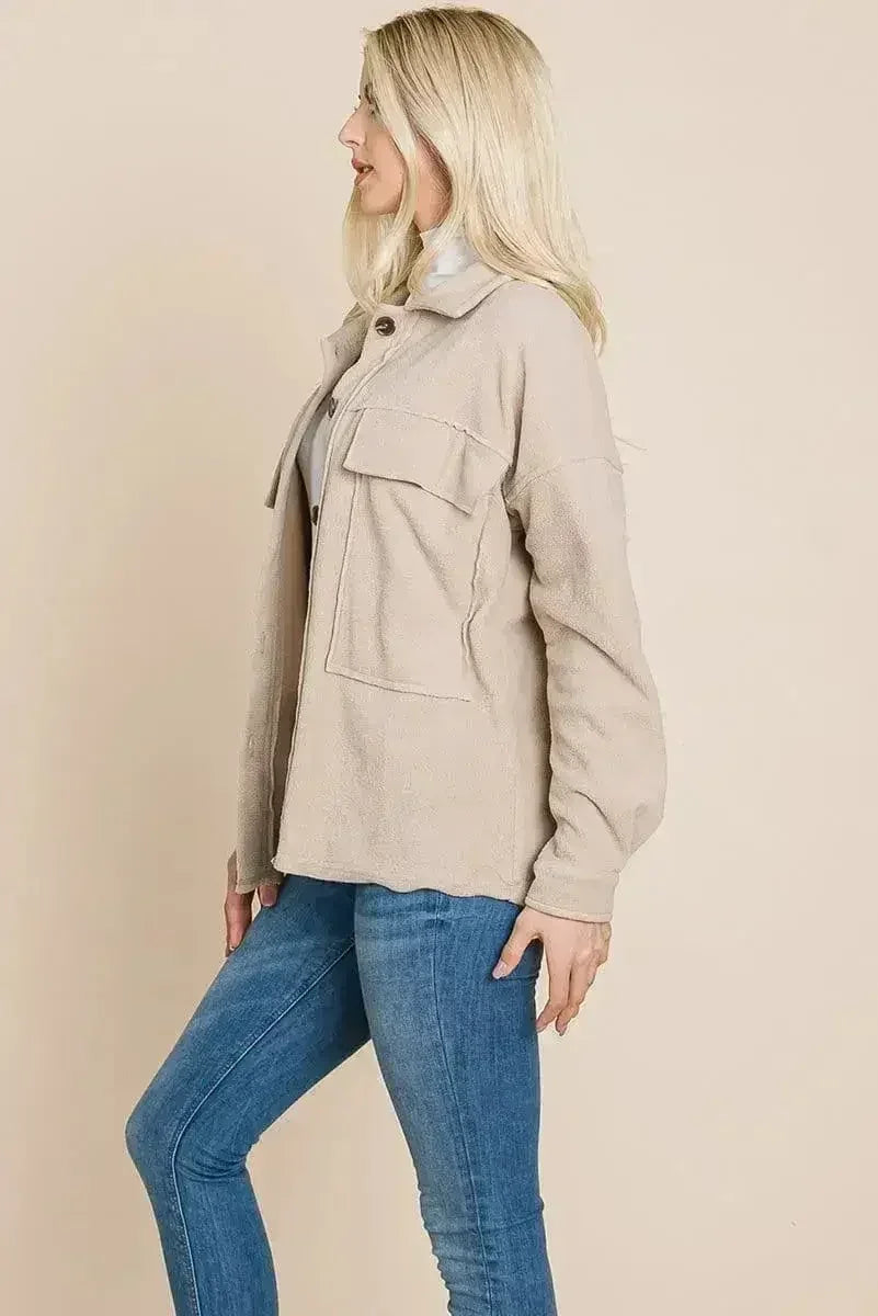 Veste polaire à revers boutonnée en Sherpa