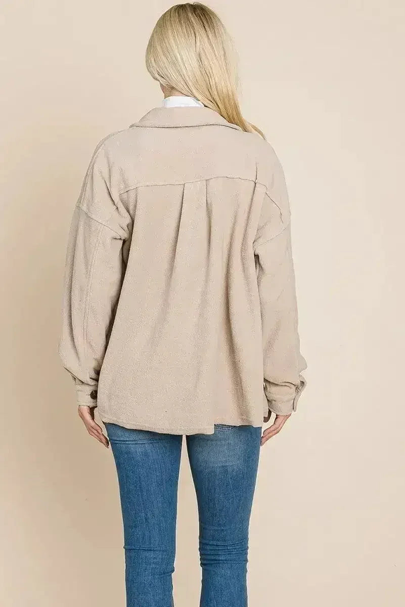 Veste polaire à revers boutonnée en Sherpa