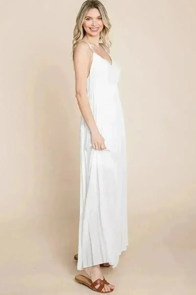 Robe longue de demoiselle d'honneur de plage avec dos croisé