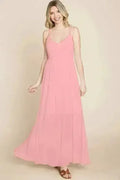 Robe longue de demoiselle d'honneur de plage avec dos croisé