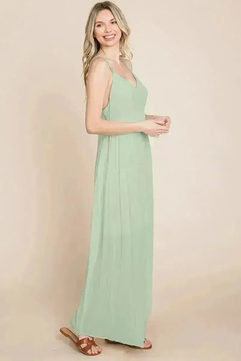 Robe longue de demoiselle d'honneur de plage avec dos croisé