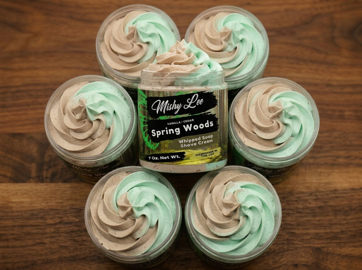 Crème fouettée et crème à raser Spring Woods