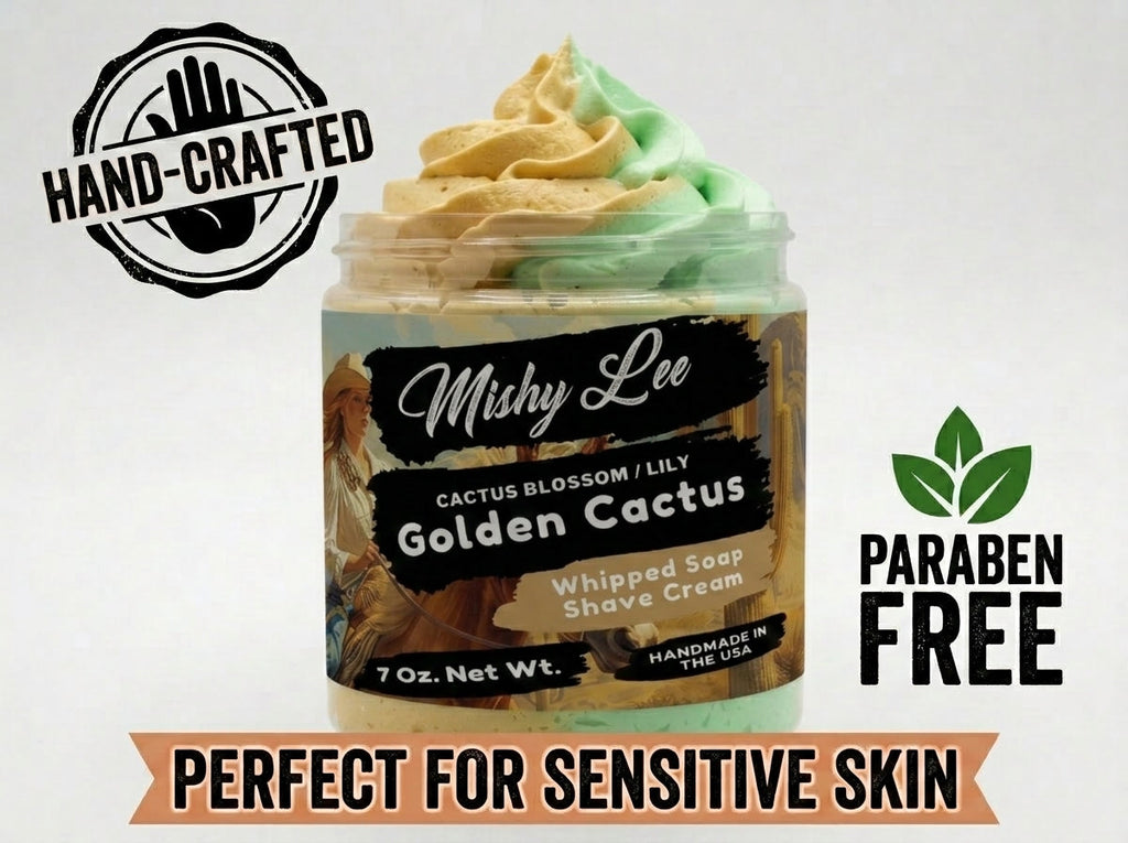Savon fouetté et crème à raser Golden Cactus