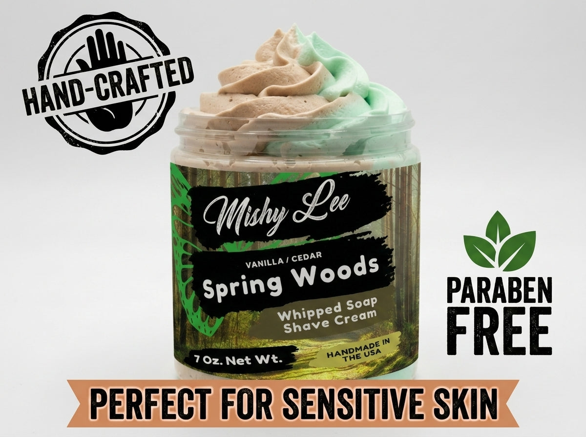 Crème fouettée et crème à raser Spring Woods