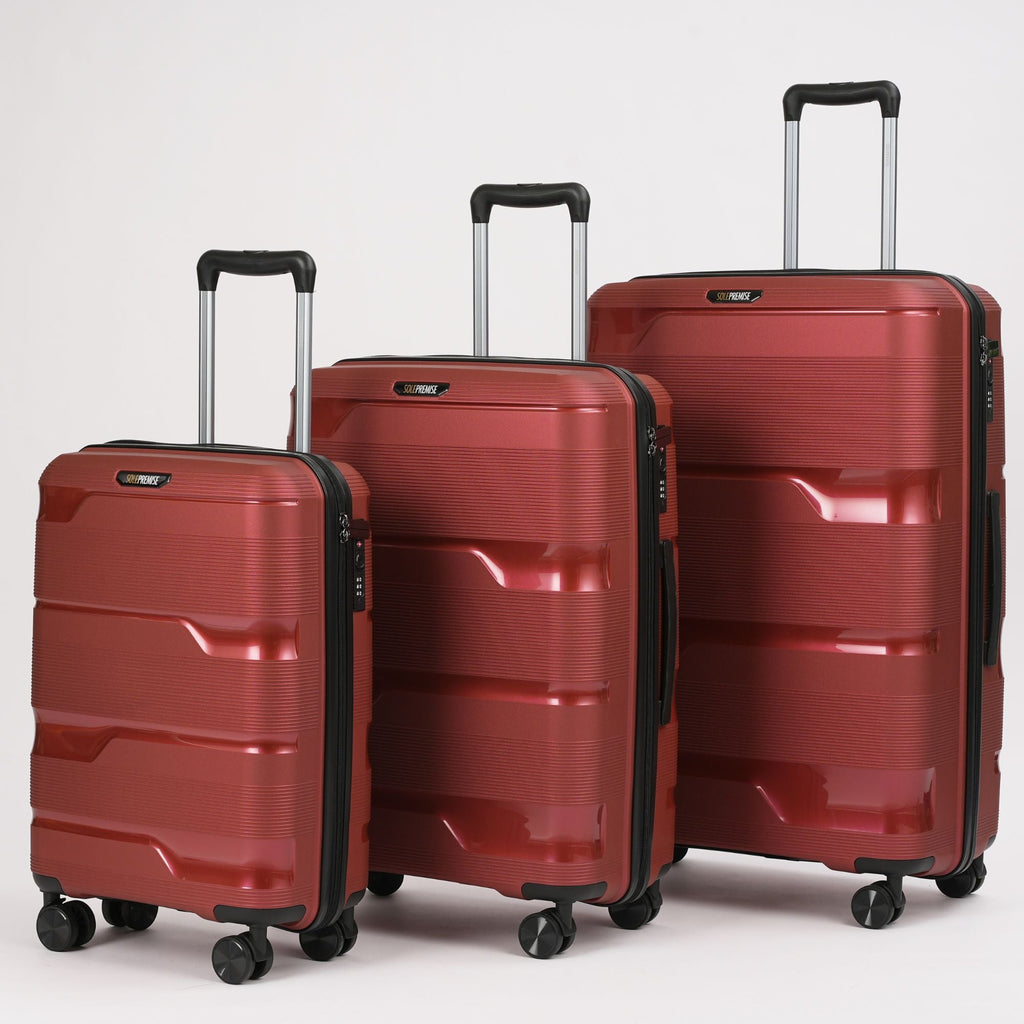 Ensemble de valises rigides à roulettes rouges (28 po, 24 po et 20 po)