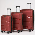 Ensemble de valises rigides à roulettes rouges (28 po, 24 po et 20 po)