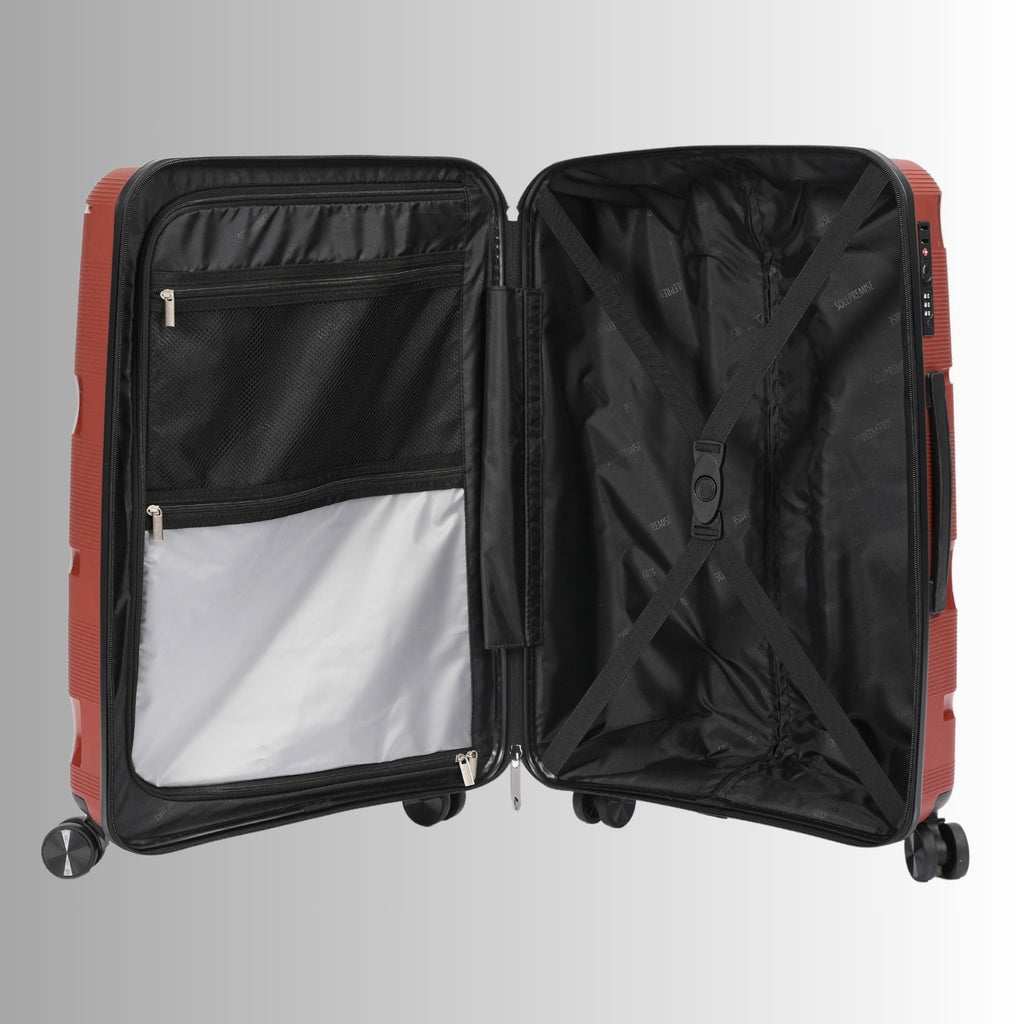Bagage à roulettes rigide de 20 pouces rouge