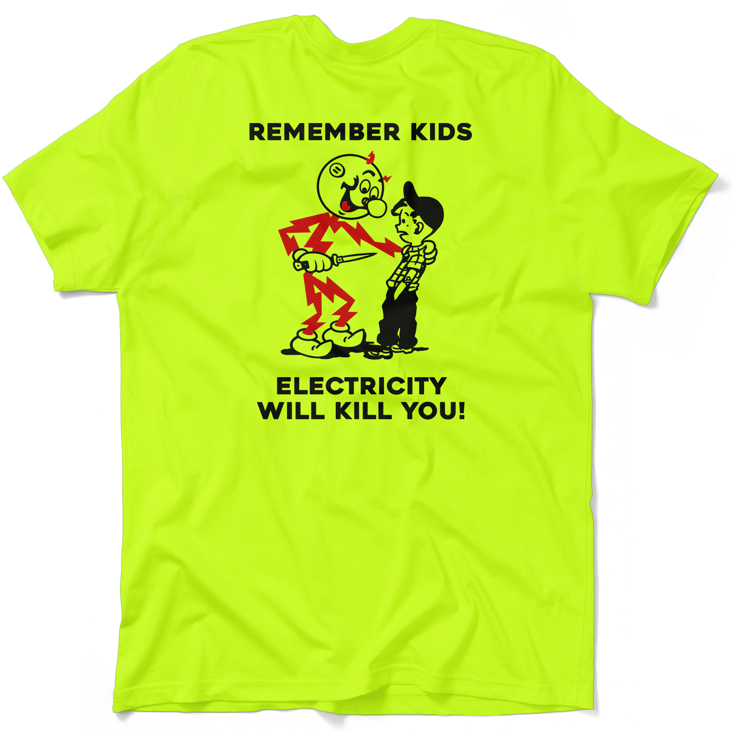 N'oubliez pas les enfants - T-shirt jaune fluo