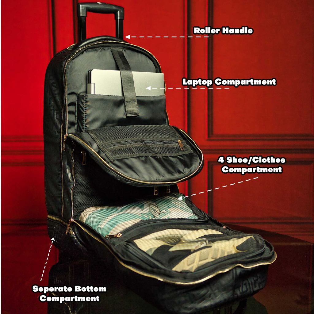 Ensemble de sacs à roulettes en cuir noir