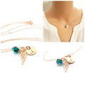 Rose Gold Personalized Angel Wing Necklace - Memorial Jewelry