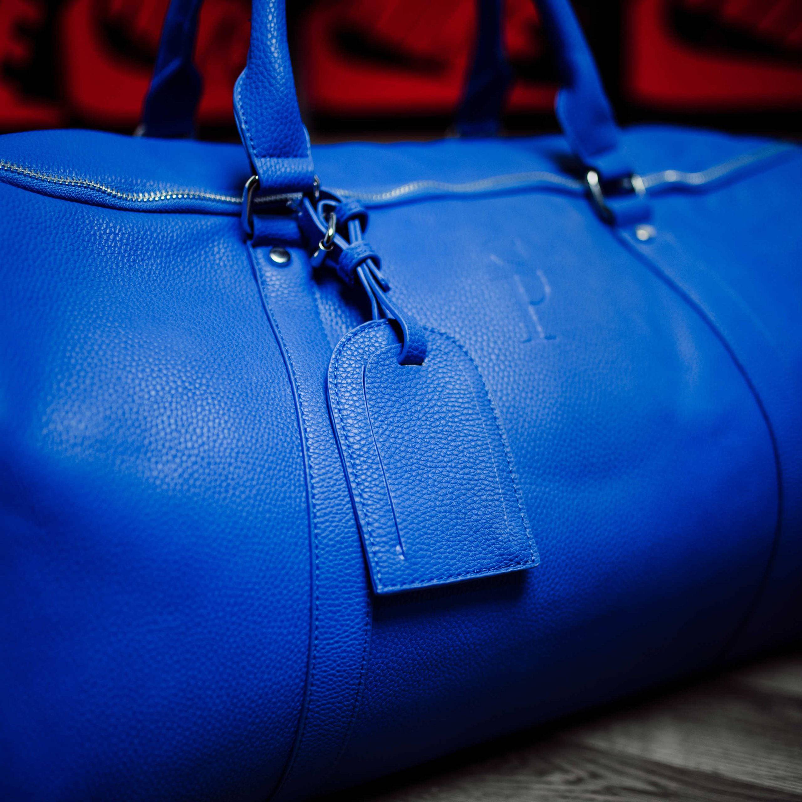 Sac de voyage en cuir bleu roi