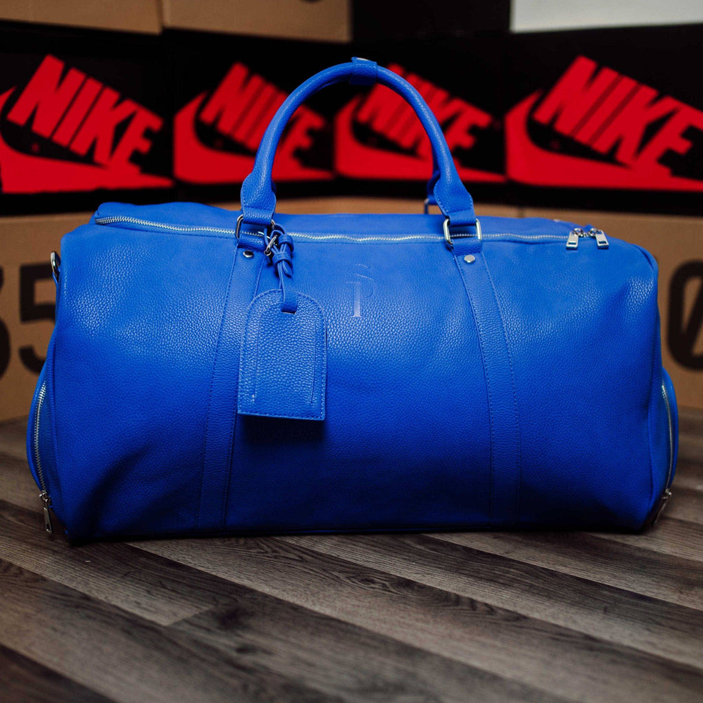 Sac de voyage en cuir bleu roi