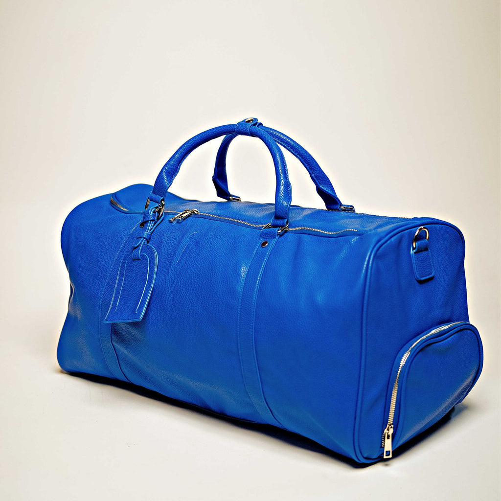 Sac de voyage en cuir bleu roi