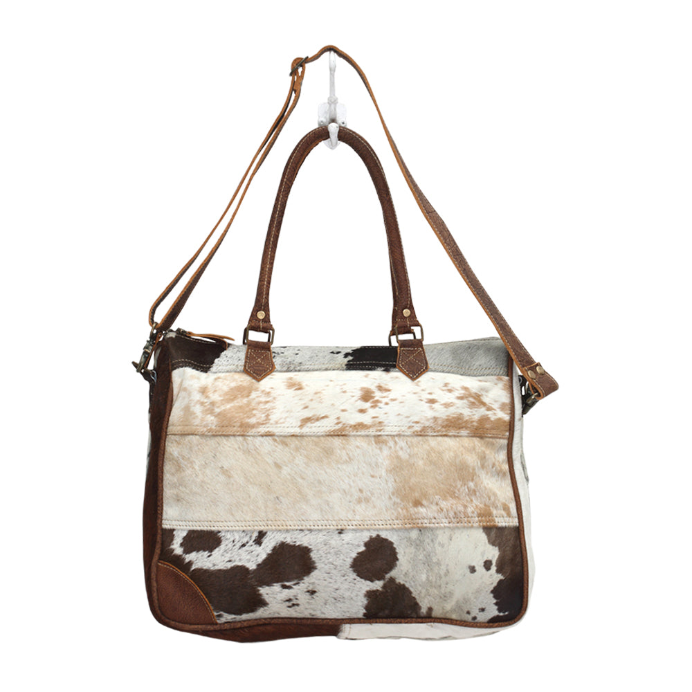 Sacoche pour ordinateur portable en cuir poilu