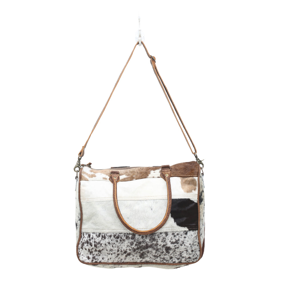 Sacoche pour ordinateur portable en cuir poilu