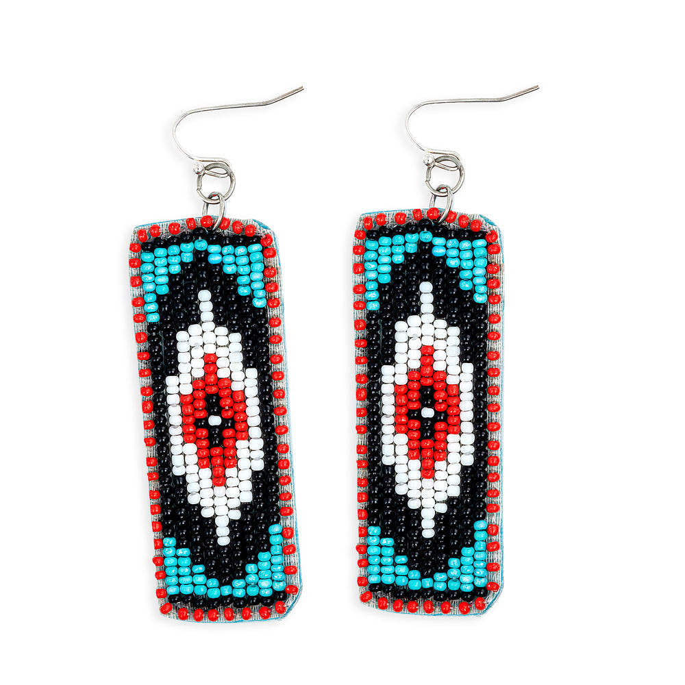 Boucles d'oreilles perlées Love Thee Only en ébène et rouge