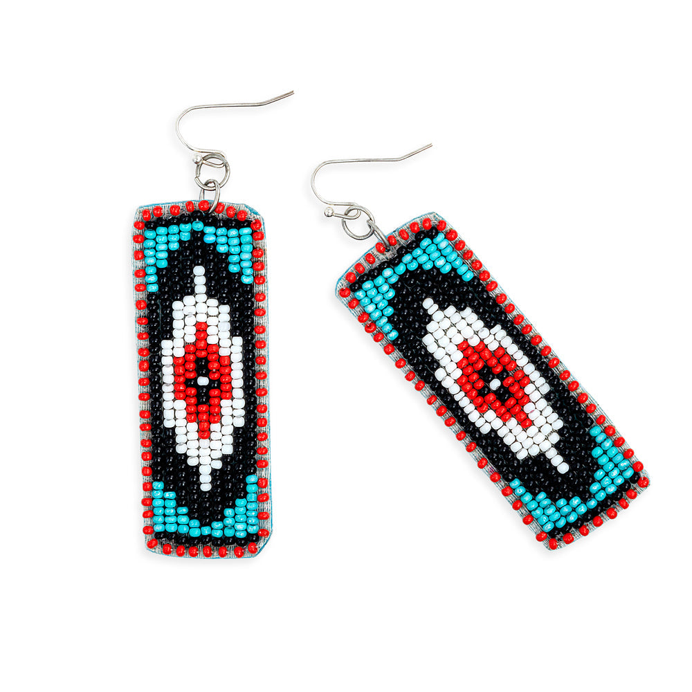 Boucles d'oreilles perlées Love Thee Only en ébène et rouge
