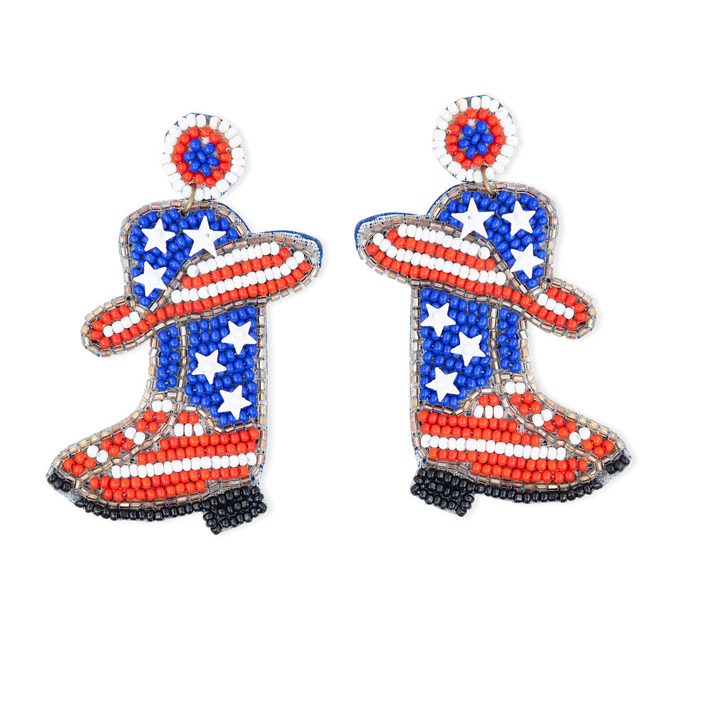 Boucles d'oreilles perlées Texas Spirit